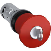 Mushroom push button 1NO+1NC cast iron with red key
